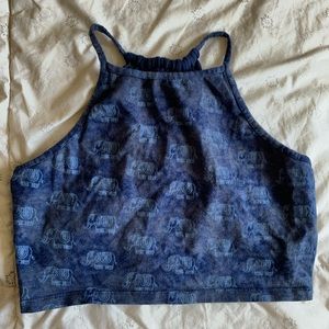 PacSun Size M boho crop top elephants